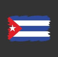 Cuba flag with watercolor brush vector