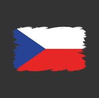 Czech Republic flag with watercolor brush vector