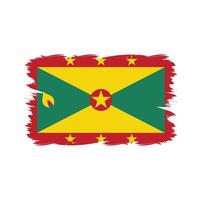 Grenada flag with watercolor brush vector