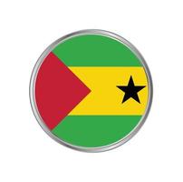 Sao Tome and Principe flag with circle frame vector