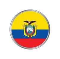 Ecuador Flag with metal frame vector