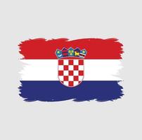 bandera de croacia con pincel de acuarela vector