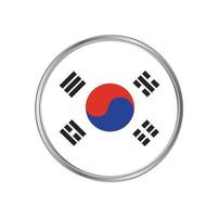 bandera de corea del sur con marco de círculo vector