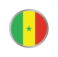 bandera de senegal con marco de círculo vector