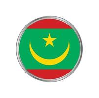 Mauritania flag with circle frame vector