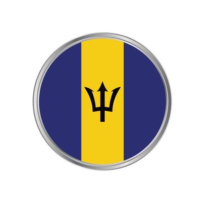 Barbados Flag with metal frame