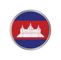 Cambodia Flag with metal frame vector