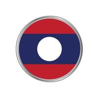 Laos Flag with metal frame vector