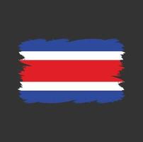 Costa Rica flag with watercolor brush vector