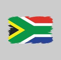 South Africa flag with watercolor brush vector