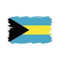 bandera de bahamas con pincel de acuarela vector