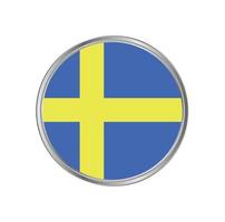 Sweden Flag with metal frame vector