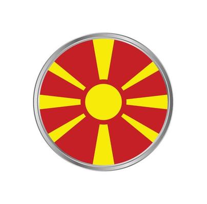 North Macedonia flag with circle frame