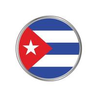 bandera de cuba con marco de metal vector