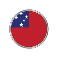 Samoa flag with circle frame vector