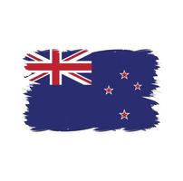 New Zealand flag with watercolor brush vector