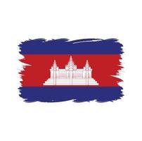 Cambodia flag with watercolor brush vector