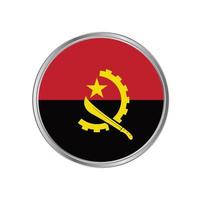 bandera de angola con marco de metal vector