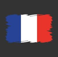 bandera de francia con pincel de acuarela