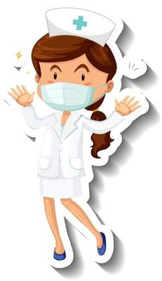 Female nurse cartoon character