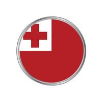 Tonga Flag with metal frame vector