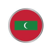 Maldives flag with circle frame vector