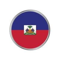 Haiti Flag with metal frame vector