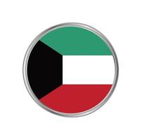 bandera de kuwait con marco de círculo vector