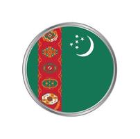 bandera de turkmenistán con marco de círculo vector