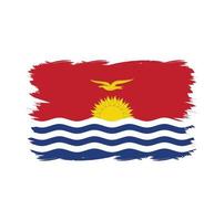 bandera de kiribati con pincel de acuarela vector