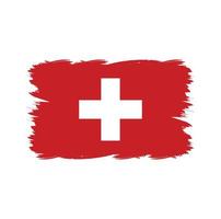 Switzerland flag with watercolor brush vector