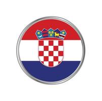 bandera de croacia con marco de metal vector