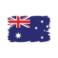 bandera de australia con pincel de acuarela vector