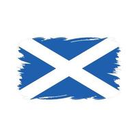 bandera de escocia con pincel de acuarela vector