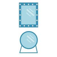 Two different mirror. Hairdresser tool flat isoleted icon vector