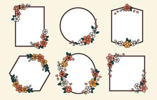 Floral Themed Frame Complete With Leaves vector