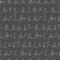 vector seamless pattern handwritten personal signatures. Hand writing by pen, lines of handwritten text