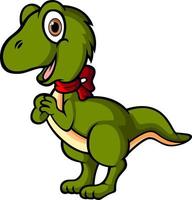 The albertosaurus is wearing the ribbon necklace vector