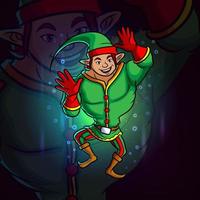 The elf is dancing esport logo design vector