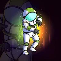 The astronaut is doing the break dance esport mascot design vector