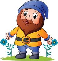 The dwarf is standing and enjoying the garden vector