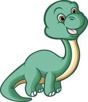 The brontosaurus is playing and standing with happy face vector