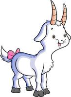 The cute contestant goat with the ribbon on the tail vector