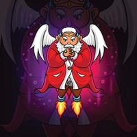 The guardian santa clause and angel mascot vector