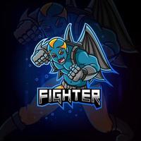 The super bat fighter esport mascot design vector