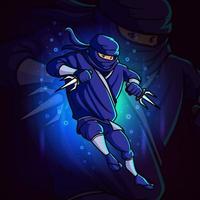 el ninja con el diseño de la mascota trident esport vector