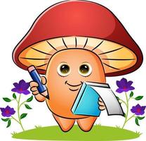 Cute kawaii mushroom chibi mascot vector cartoon style 23506852 Vector Art  at Vecteezy