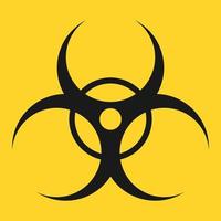 Biohazard symbol isolated in yellow background. Danger, caution and warning sign vector illustration