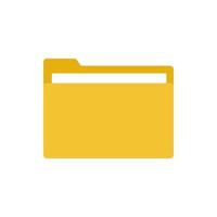 Yellow folder file icon. Archive document vector flat illustration