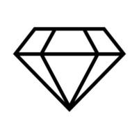 icono de diamante en estilo de contorno. símbolo de joyería geométrica y vector de logotipo